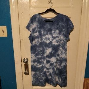 GAP Tie Dye Blue Tee Shirt Dress XL